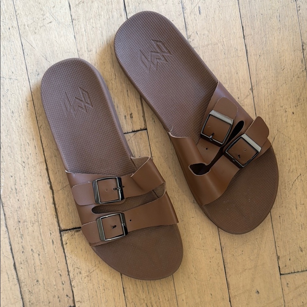 Brown Slide Sandals